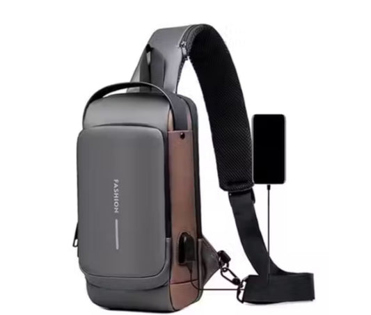 Crossbody Sling Bag for Men Women, Anti-Theft Fashion Chest Bag with Usb Charging Port, Messenger Bags, Waterproof Casual Shoulder Bag