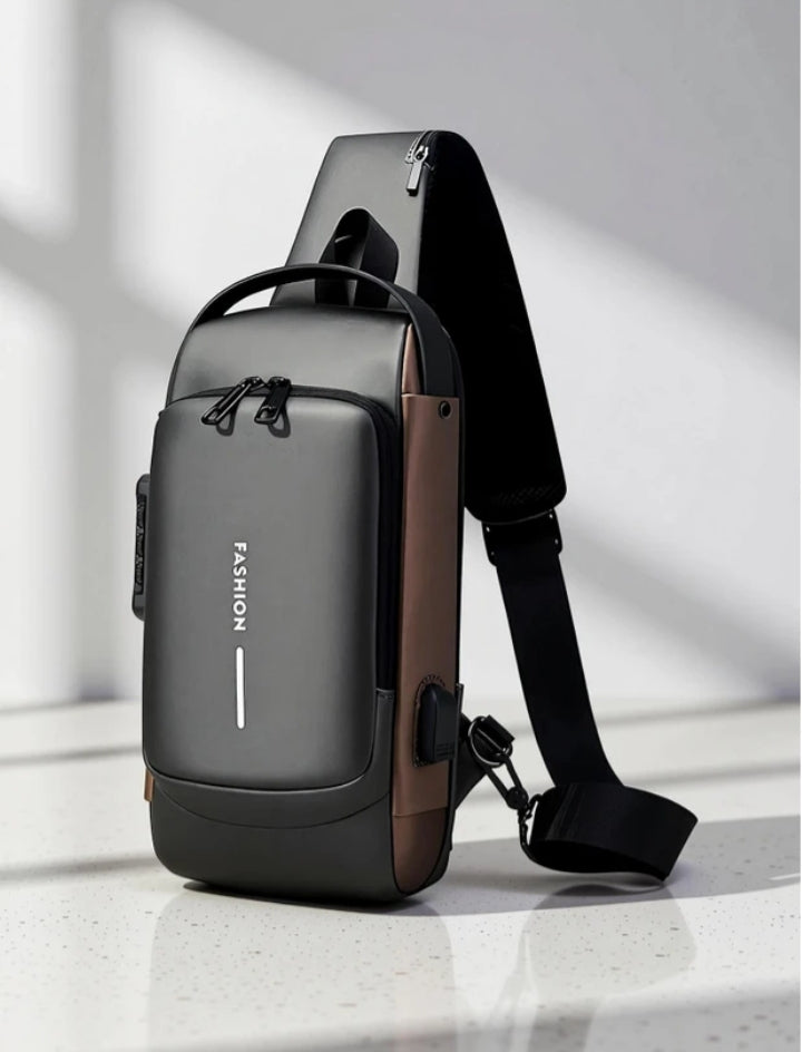 Crossbody Sling Bag for Men Women, Anti-Theft Fashion Chest Bag with Usb Charging Port, Messenger Bags, Waterproof Casual Shoulder Bag