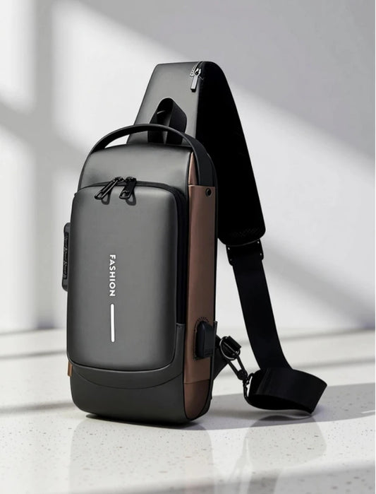 Crossbody Sling Bag for Men Women, Anti-Theft Fashion Chest Bag with Usb Charging Port, Messenger Bags, Waterproof Casual Shoulder Bag